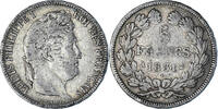 France 5 Francs Monnaie, Louis-Philippe, Paris, Argent -