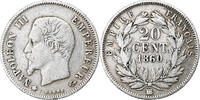 France 20 Centimes Napoléon III, Napoléon III, Strasbourg, Argent -