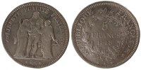 France 5 Francs Monnaie, Hercule, Bordeaux, Argent, Gadoury:683 -