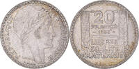 France 20 Francs Monnaie, Turin, Paris, Rameaux longs, Argent -