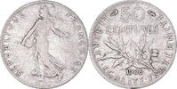 France 50 Centimes Monnaie, Semeuse, Paris, Argent, Gadoury:467 -