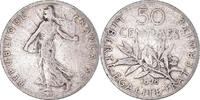 France 50 Centimes Monnaie, Semeuse, Paris, Argent, Gadoury:420 -