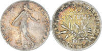 France 50 Centimes Monnaie, Paris, Argent -