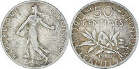 France 50 Centimes Monnaie, Semeuse, Paris, Argent, Gadoury:420 -