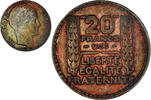 France 20 Francs Monnaie, Turin, Paris, Rameaux longs, Argent -