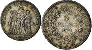 France 5 Francs Monnaie, Hercule, Paris, Argent, KM:820.1 -