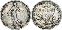 France 50 Centimes Monnaie, Semeuse, Paris, Argent, Gadoury:420 -