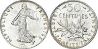 France 50 Centimes Monnaie, Semeuse, Paris, Argent, KM:854 -
