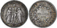 France 5 Francs Monnaie, Hercule, Bordeaux, Argent, KM:820.2 -