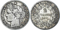 France 2 Francs Monnaie, Cérès,Bordeaux,Argent,KM 817.2, Gadoury:530 -