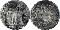 France 5 Francs Monnaie, Union et Force, Bordeaux, Argent -