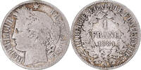 France Franc Monnaie, Cérès, Paris, 1 Franc, Argent, Gadoury:465a -