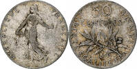 France 50 Centimes Semeuse, Paris, Argent, Gadoury:420, KM:854 -