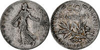 France 50 Centimes Semeuse, Paris, Argent, KM:854, Gadoury:420 -