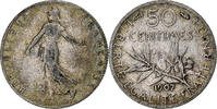 France 50 Centimes Monnaie, Semeuse, Paris, Argent, Gadoury:420 -