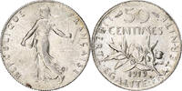 France 50 Centimes Monnaie, Semeuse, Paris, Argent, KM:854 -