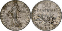 France 50 Centimes Semeuse, Paris, Argent, Gadoury:420, KM:854 -