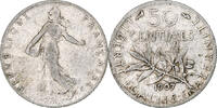 France 50 Centimes Monnaie, Semeuse, Paris, Argent, Gadoury:420 -