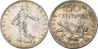 France 50 Centimes Semeuse, Paris, Argent, Gadoury:420, KM:854 -
