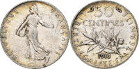 France 50 Centimes Semeuse, Paris, Argent, KM:854, Gadoury:420 -