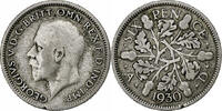 Grande-Bretagne 6 Pence Monnaie, George V, Argent, KM:832 -