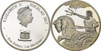 Tokelau 5 dollars, 1 oz Poseidon, Proof 1.Oz, Argent -