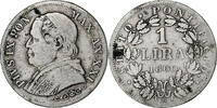 États italiens Lira Vatican, Pie IX, 1 Lire 1866 R (Rome) XXI, KM 1378 -