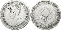 Afrique du Sud 6 Pence George V, Argent, KM:16.2 -