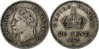 France 20 Centimes Napoleon III, Paris, Argent,KM 808.1,Gadoury 309 -