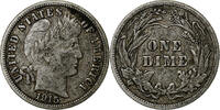 États-Unis Dime Monnaie, Barber Dime, U.S. Mint, Philadelphie -