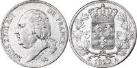 France 5 Francs Monnaie, Louis XVIII, Rouen, Argent -