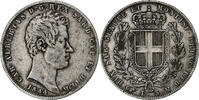 États italiens 5 Lire Monnaie, SARDINIA, Carlo Alberto, Torino -