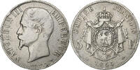 France 5 Francs Monnaie, Napoleon III, Strasbourg, Argent -