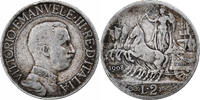 Italie 2 Lire Monnaie, Vittorio Emanuele III, Rome, Argent, KM:46 -