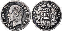 France 20 Centimes Napoléon III, Napoléon III, Strasbourg, Argent -
