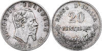 Italie 20 Centesimi Vittorio Emanuele II, Milan, Argent -