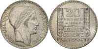 France 20 Francs Monnaie, Turin, Paris, SUP, Argent, Gadoury:852, KM:879 -