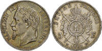 France 5 Francs Napoléon III, Strasbourg, Argent, Gadoury:739 -
