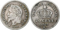 France 20 Centimes Napoléon III, Strasbourg, Argent, Gadoury:309 -