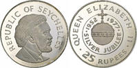 Seychelles 25 Rupees Monnaie, British Royal Mint, Proof, Argent -