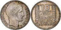 France 10 Francs Monnaie, Turin, Paris, Argent, Gadoury:801, KM:878 -