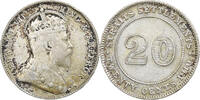 Établissements des détroits 20 Cents Edward VII, Bombay, Argent -