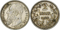 Belgique 2 Francs Leopold II, Bruxelles, Argent -