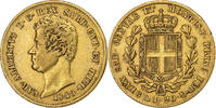 États italiens 20 Lire SARDINIA, Carlo Alberto, Genoa, Or -