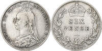 Grande-Bretagne 6 Pence Victoria, Argent, KM:760 -