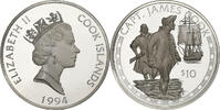 Îles Cook 10 Dollars Élisabeth II, Franklin Mint, BE, Argent -