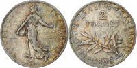 France 2 Francs Monnaie, Semeuse, Paris, Argent, KM:845.1 -