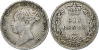 Grande-Bretagne 6 Pence Monnaie, Victoria, Argent, KM:757 -