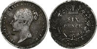 Grande-Bretagne 6 Pence Victoria, Argent, KM:733.1 -