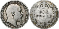 Grande-Bretagne 6 Pence Edward VII, Argent, KM:799 -